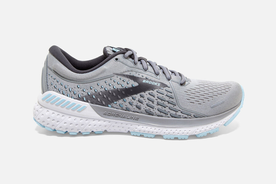 Brooks Adrenaline GTS 21 Womens UK - Road Running Shoes - Grey/Light Blue 061-TCKIZL